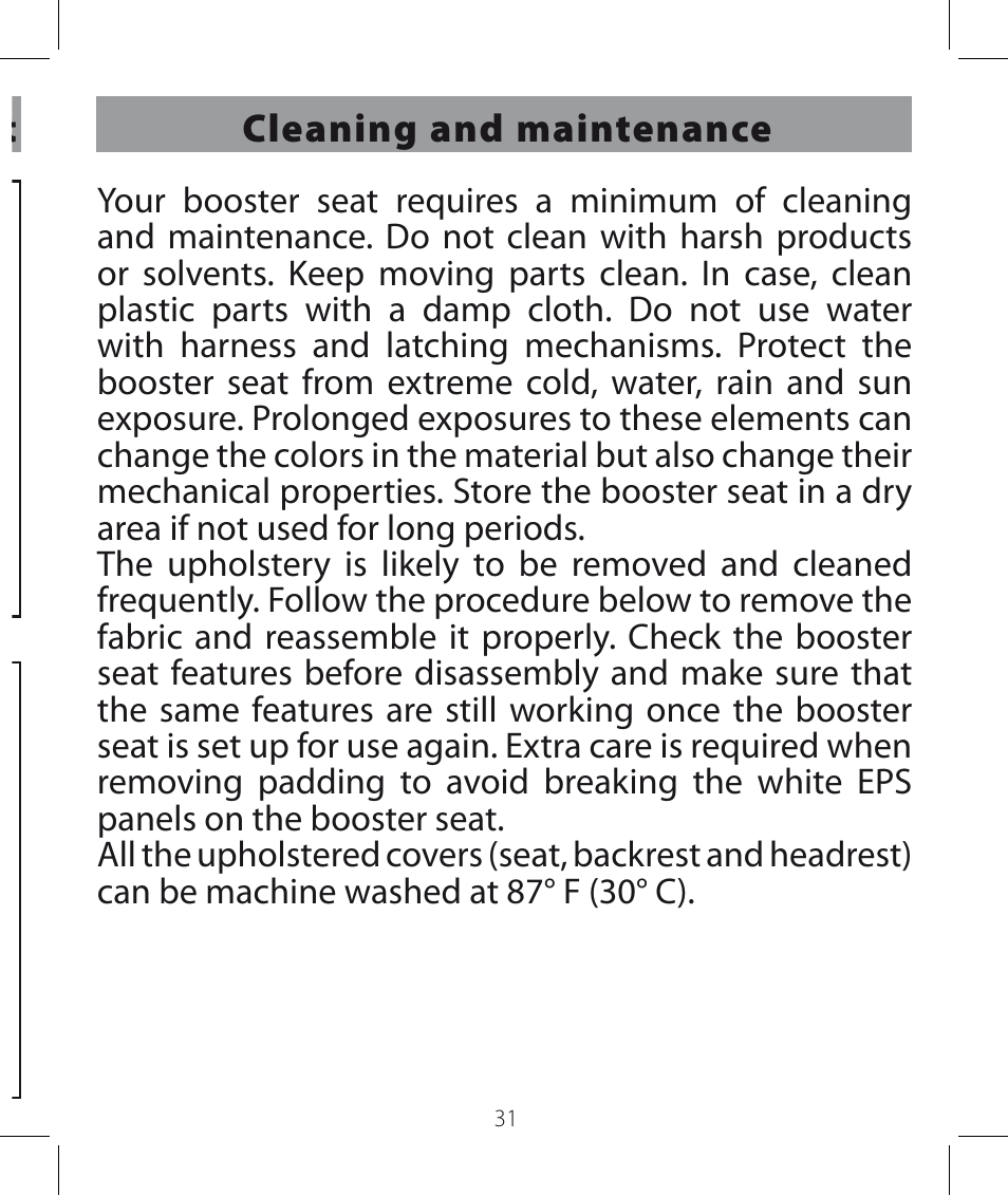 Peg-Perego Viaggio HBB 120 User Manual | Page 31 / 80