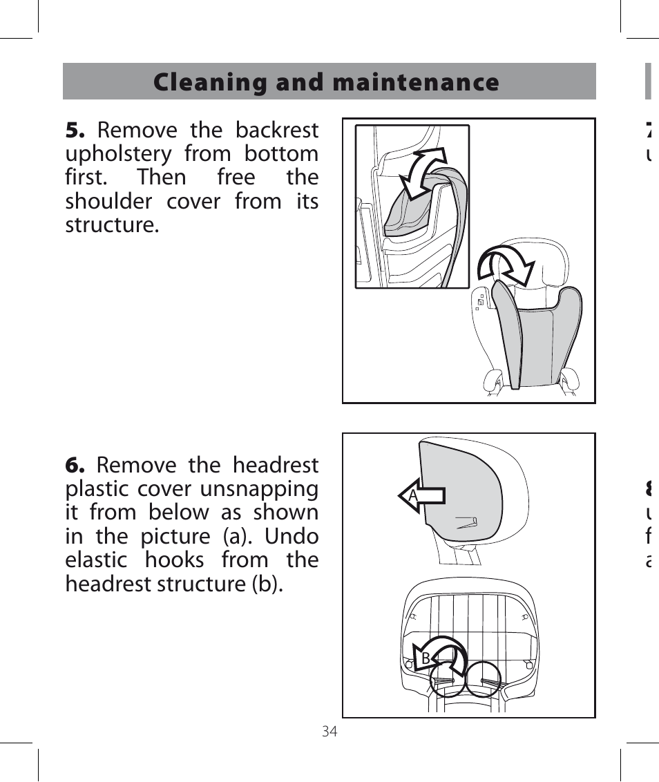 Cleaning and maintenance | Peg-Perego Viaggio HBB 120 User Manual | Page 34 / 80