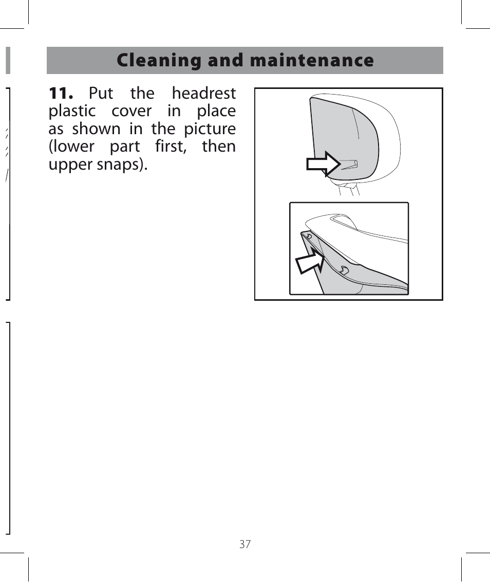 Cleaning and maintenance | Peg-Perego Viaggio HBB 120 User Manual | Page 37 / 80