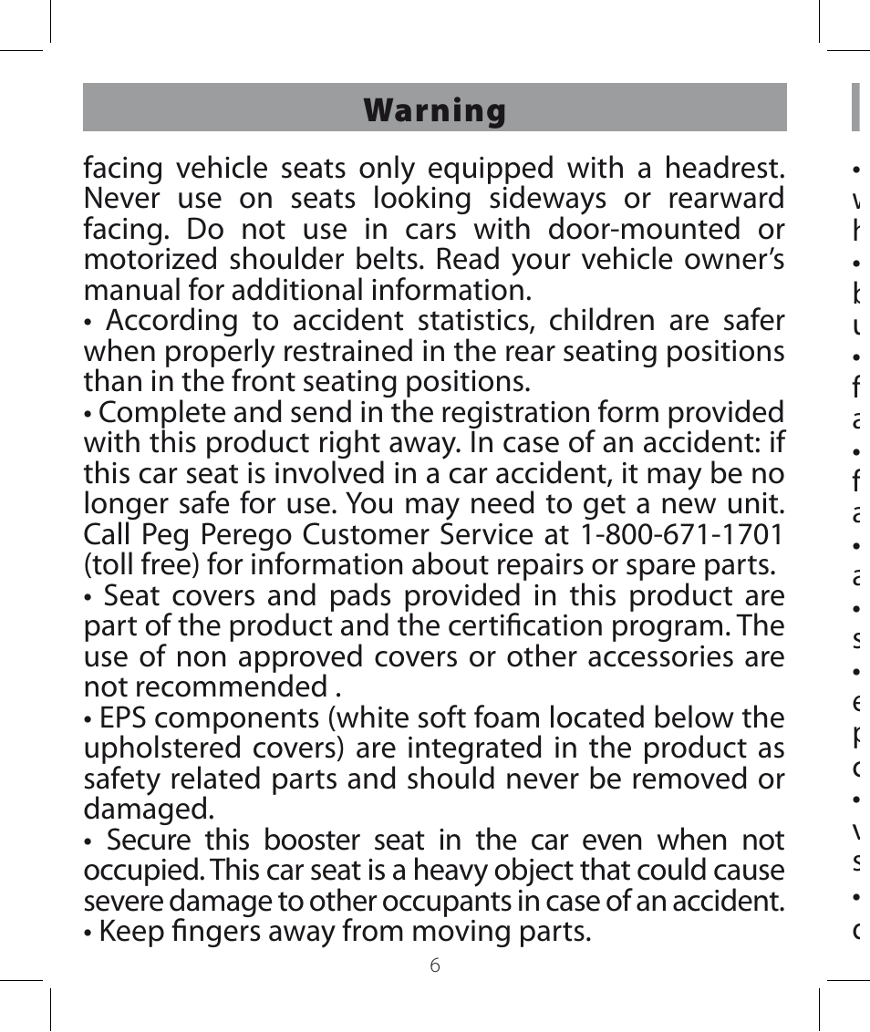 Peg-Perego Viaggio HBB 120 User Manual | Page 6 / 80