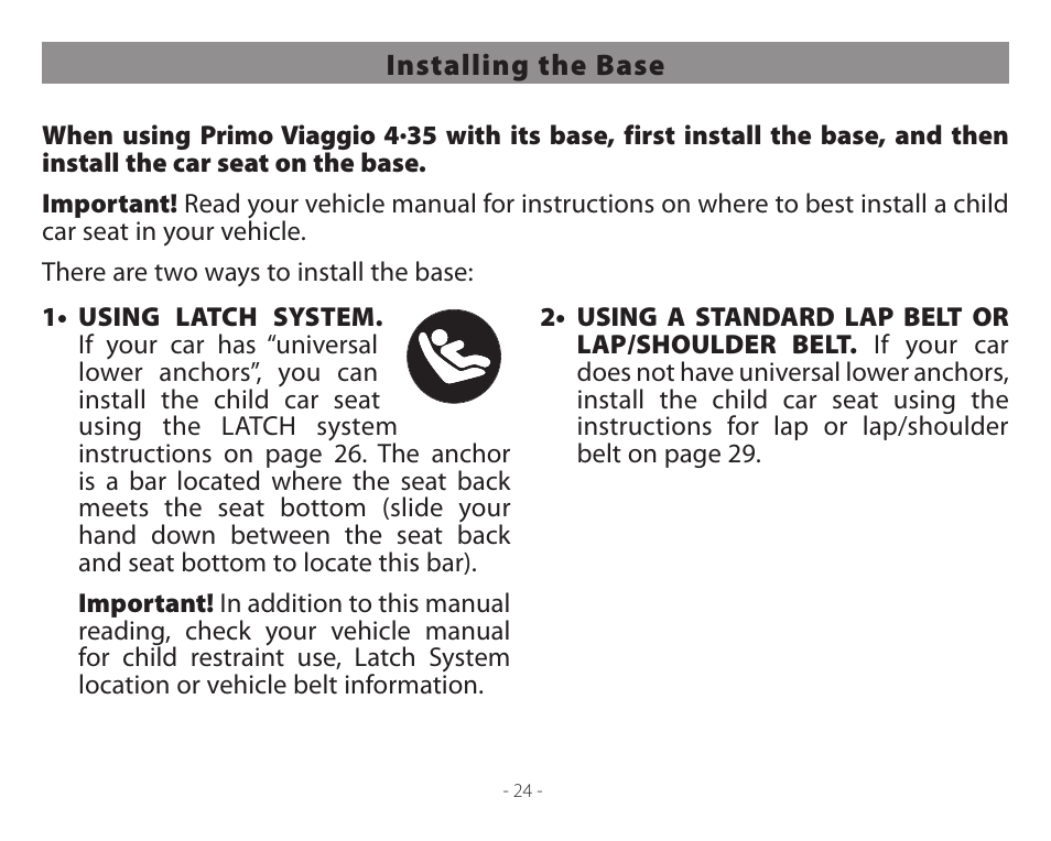 Peg-Perego Primo Viaggio 4-35 User Manual | Page 24 / 116