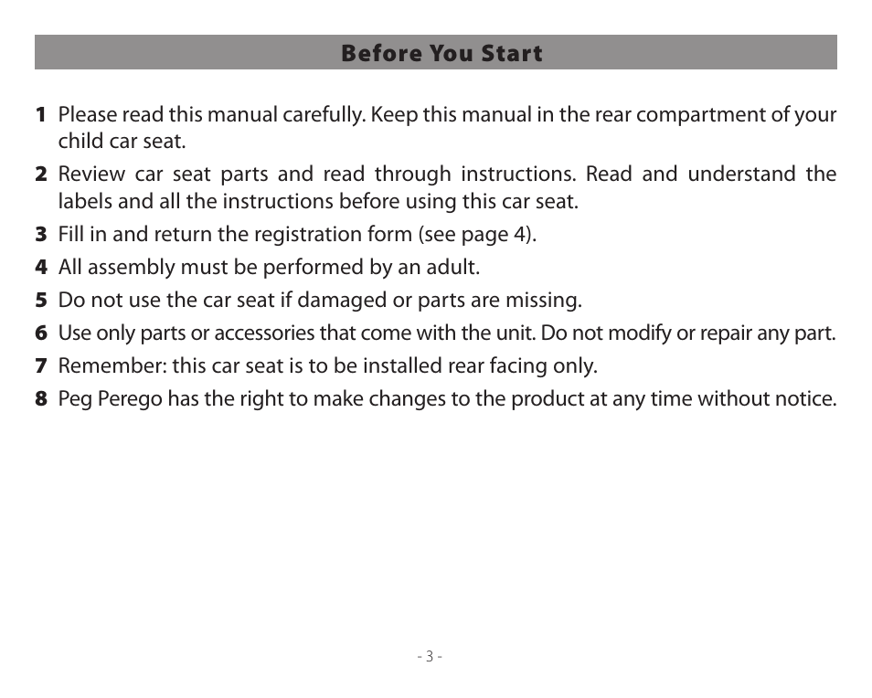 Peg-Perego Primo Viaggio 4-35 User Manual | Page 3 / 116