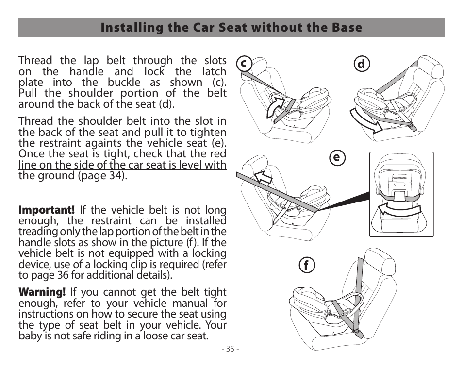 Peg-Perego Primo Viaggio 4-35 User Manual | Page 35 / 116