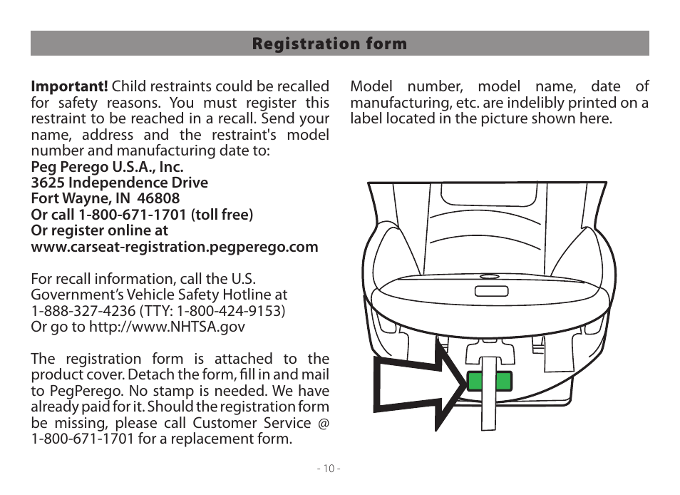Peg-Perego Primo Viaggio Convertible 2014 User Manual | Page 10 / 128