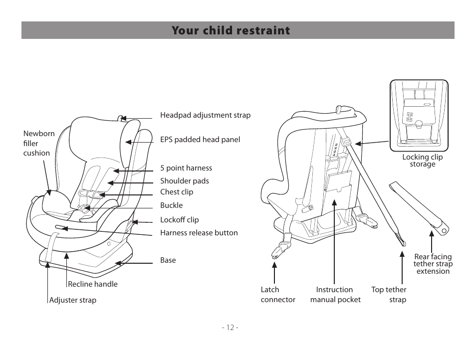 Your child restraint | Peg-Perego Primo Viaggio Convertible 2014 User Manual | Page 12 / 128