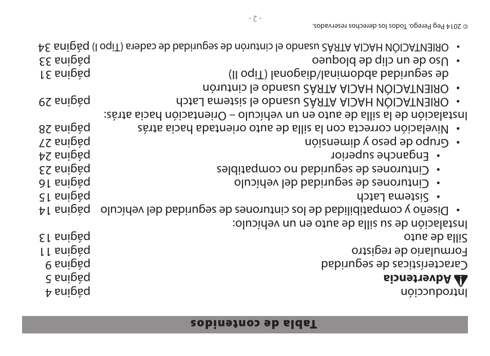Peg-Perego Primo Viaggio Convertible 2014 User Manual | Page 127 / 128