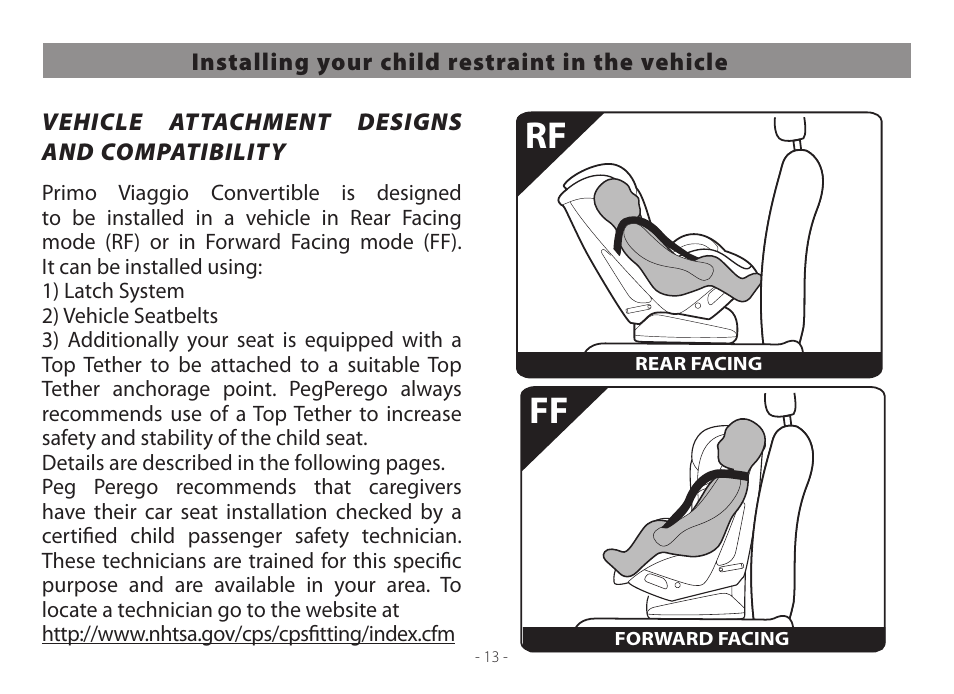 Peg-Perego Primo Viaggio Convertible 2014 User Manual | Page 13 / 128