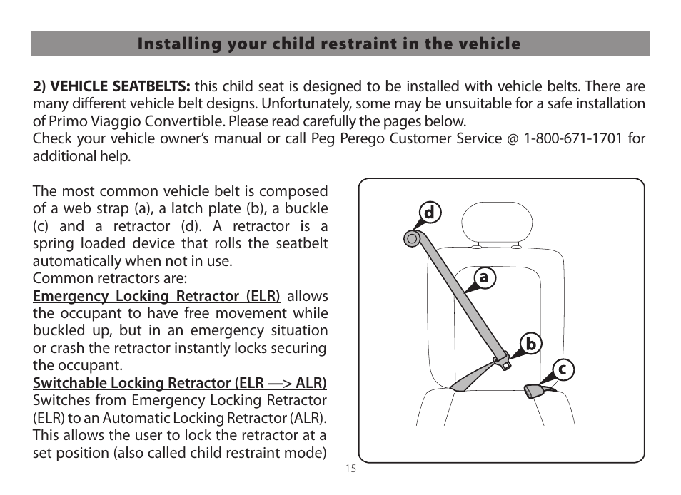 Peg-Perego Primo Viaggio Convertible 2014 User Manual | Page 15 / 128