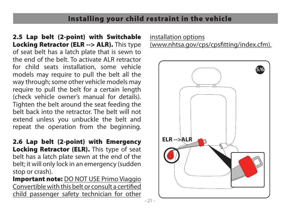 Peg-Perego Primo Viaggio Convertible 2014 User Manual | Page 21 / 128