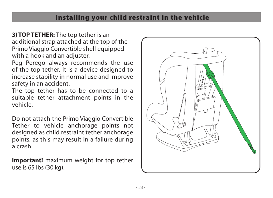 Peg-Perego Primo Viaggio Convertible 2014 User Manual | Page 23 / 128