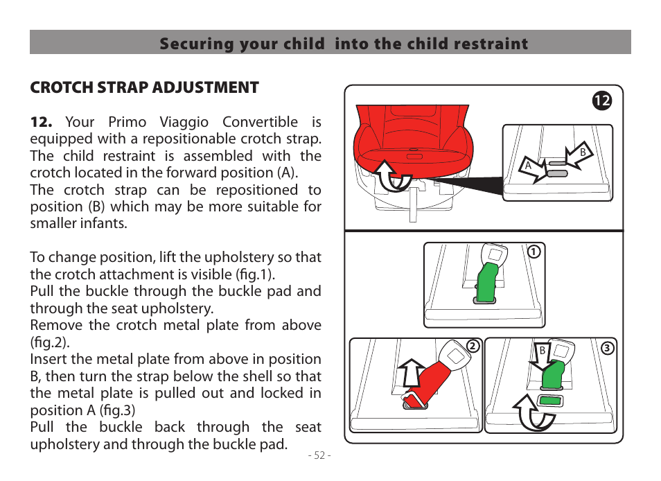 Peg-Perego Primo Viaggio Convertible 2014 User Manual | Page 52 / 128