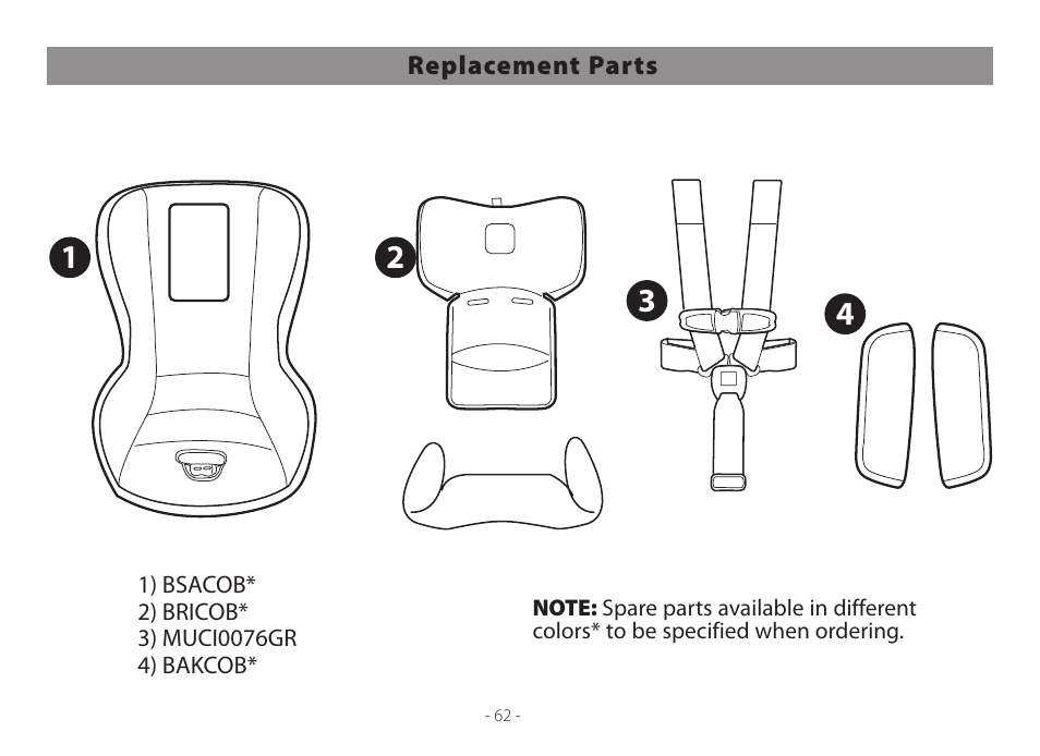 Peg-Perego Primo Viaggio Convertible 2014 User Manual | Page 62 / 128