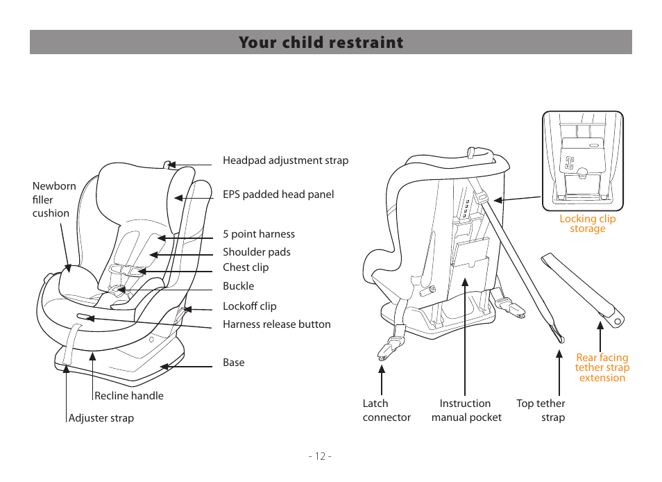 Your child restraint | Peg-Perego Primo Viaggio Convertible User Manual | Page 12 / 64