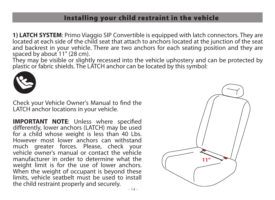 Peg-Perego Primo Viaggio Convertible User Manual | Page 14 / 64