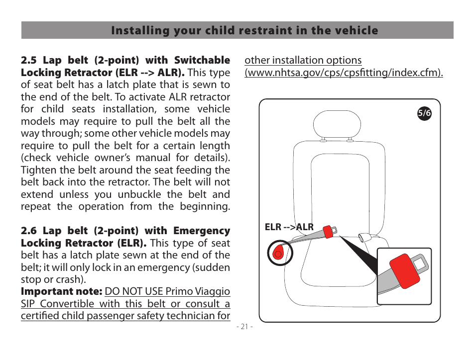 Peg-Perego Primo Viaggio Convertible User Manual | Page 21 / 64