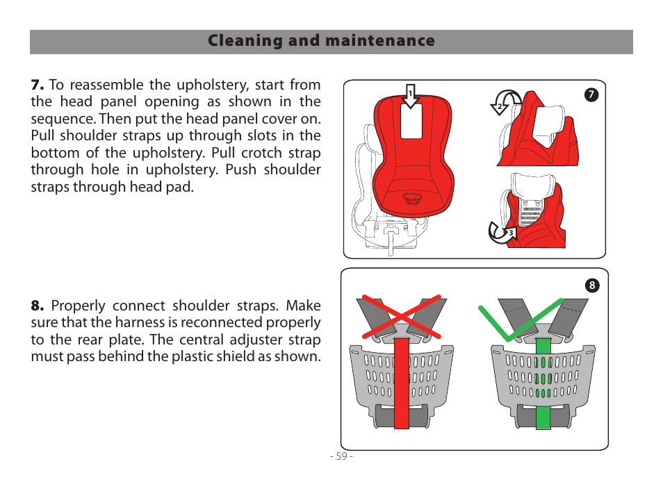 Cleaning and maintenance | Peg-Perego Primo Viaggio Convertible User Manual | Page 59 / 64
