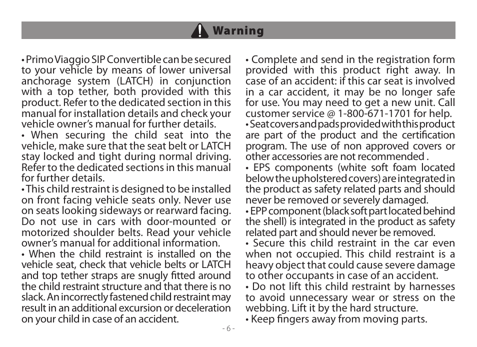 Peg-Perego Primo Viaggio Convertible User Manual | Page 6 / 64