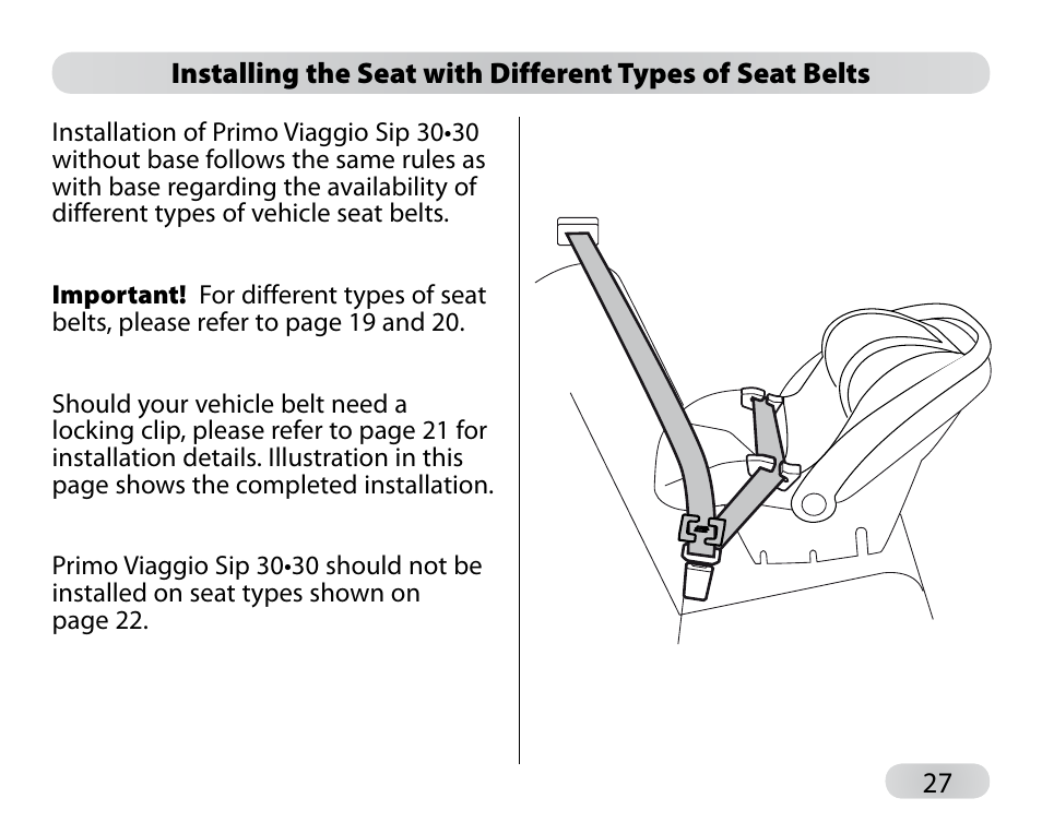 Peg-Perego Primo Viaggio SIP 30-30 User Manual | Page 27 / 96
