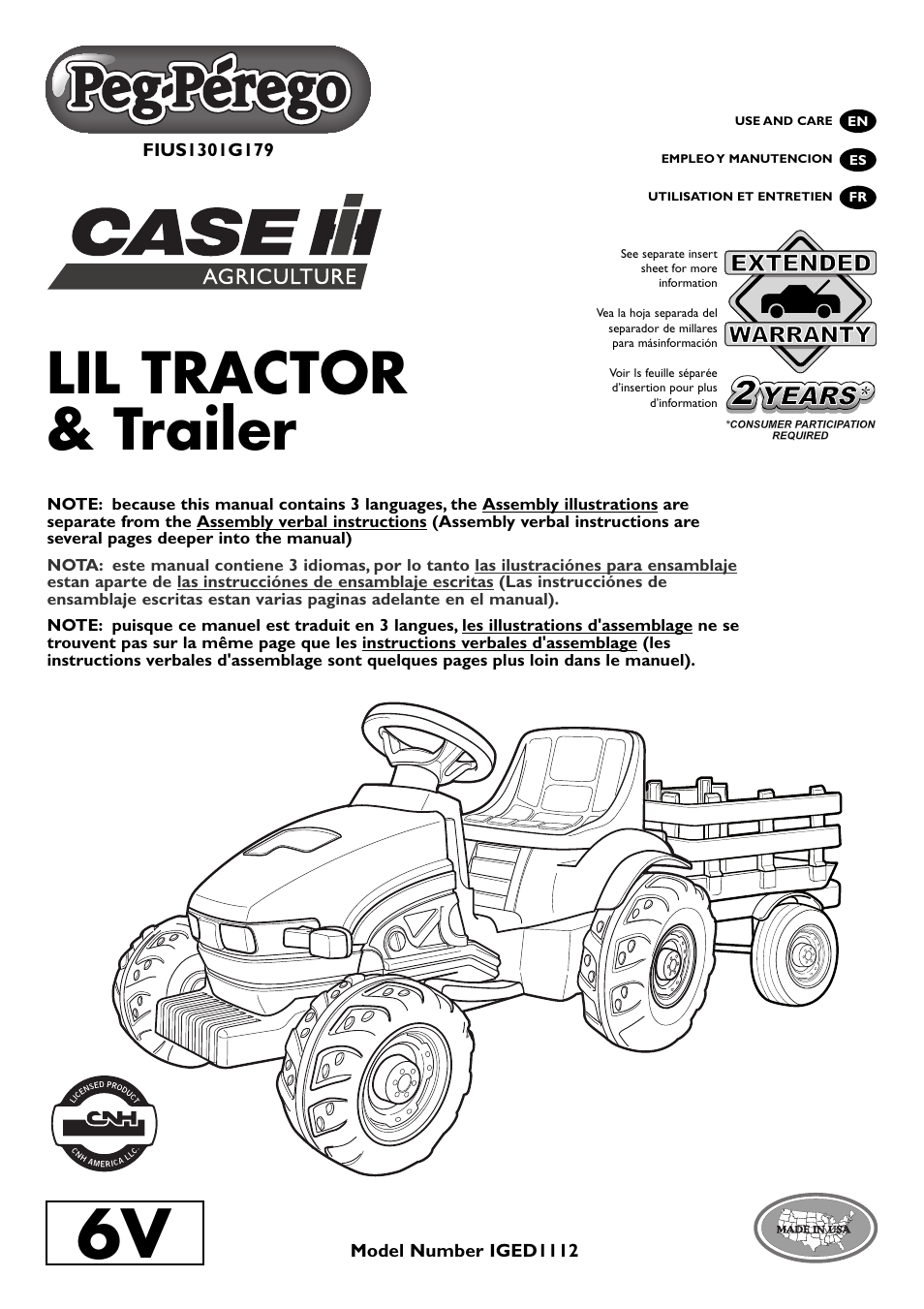 Peg-Perego Case IH Lil Tractor User Manual | 24 pages