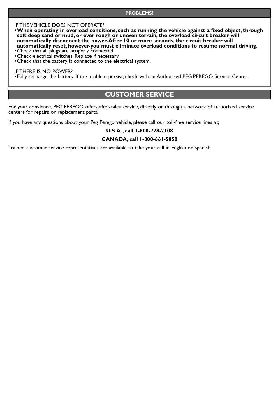Customer service | Peg-Perego Case IH Lil Tractor User Manual | Page 10 / 24