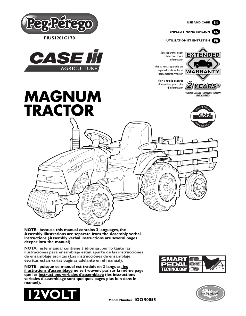 Peg-Perego Case IH Magnum Tractor User Manual | 24 pages