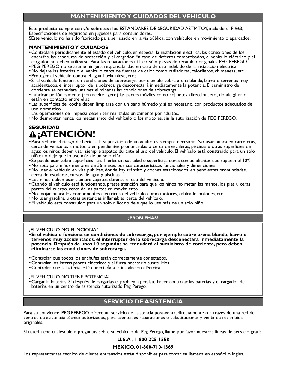 Atención | Peg-Perego Case IH Magnum Tractor User Manual | Page 17 / 24