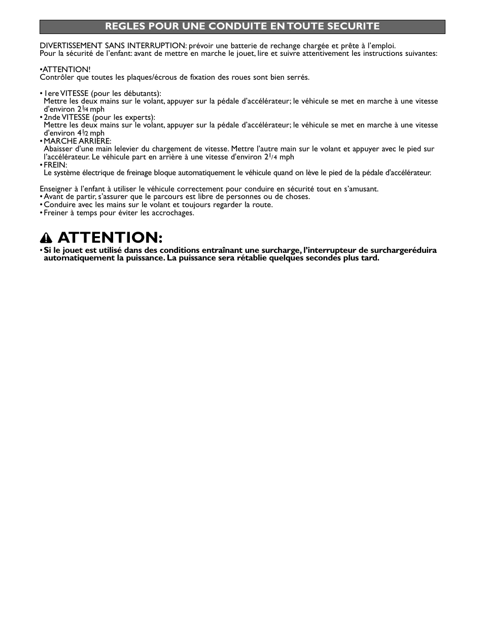 Attention | Peg-Perego Case IH Magnum Tractor User Manual | Page 21 / 24