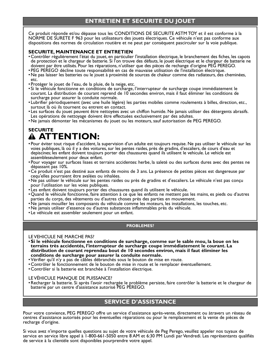 Attention | Peg-Perego Case IH Magnum Tractor User Manual | Page 22 / 24