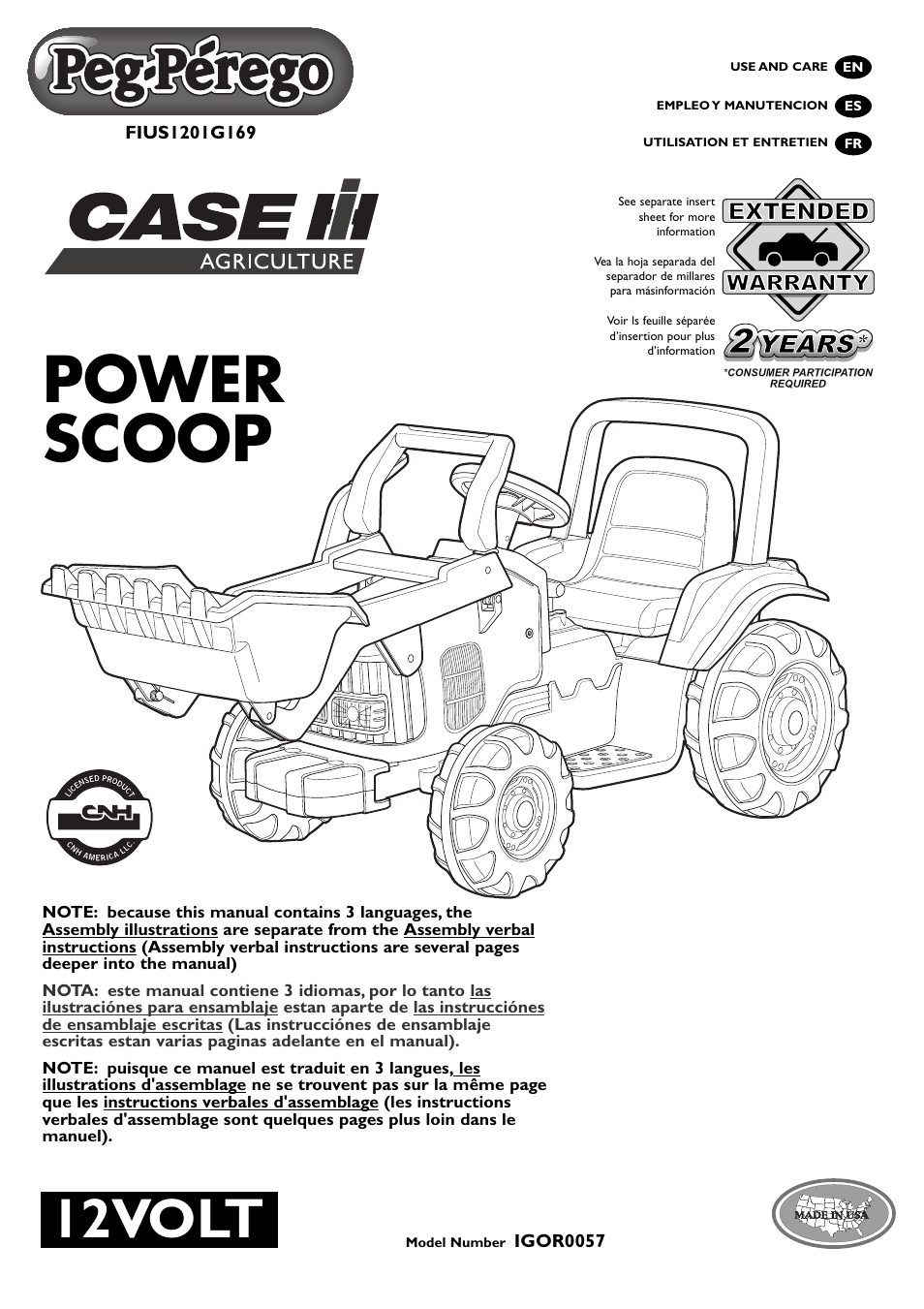 Peg-Perego Case IH Power Scoop User Manual | 24 pages