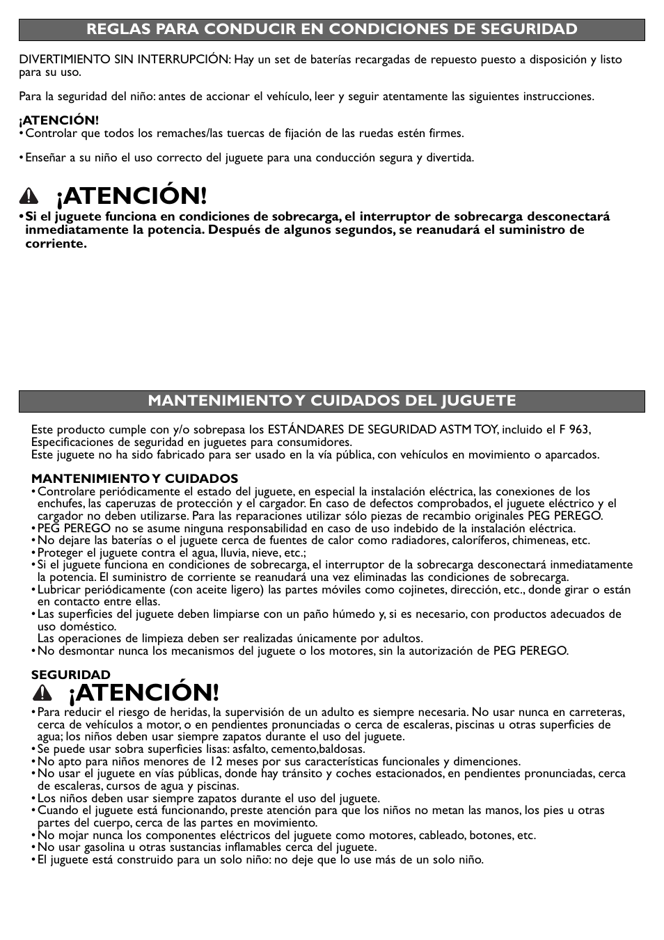 Atención | Peg-Perego Choo Expressv User Manual | Page 13 / 20