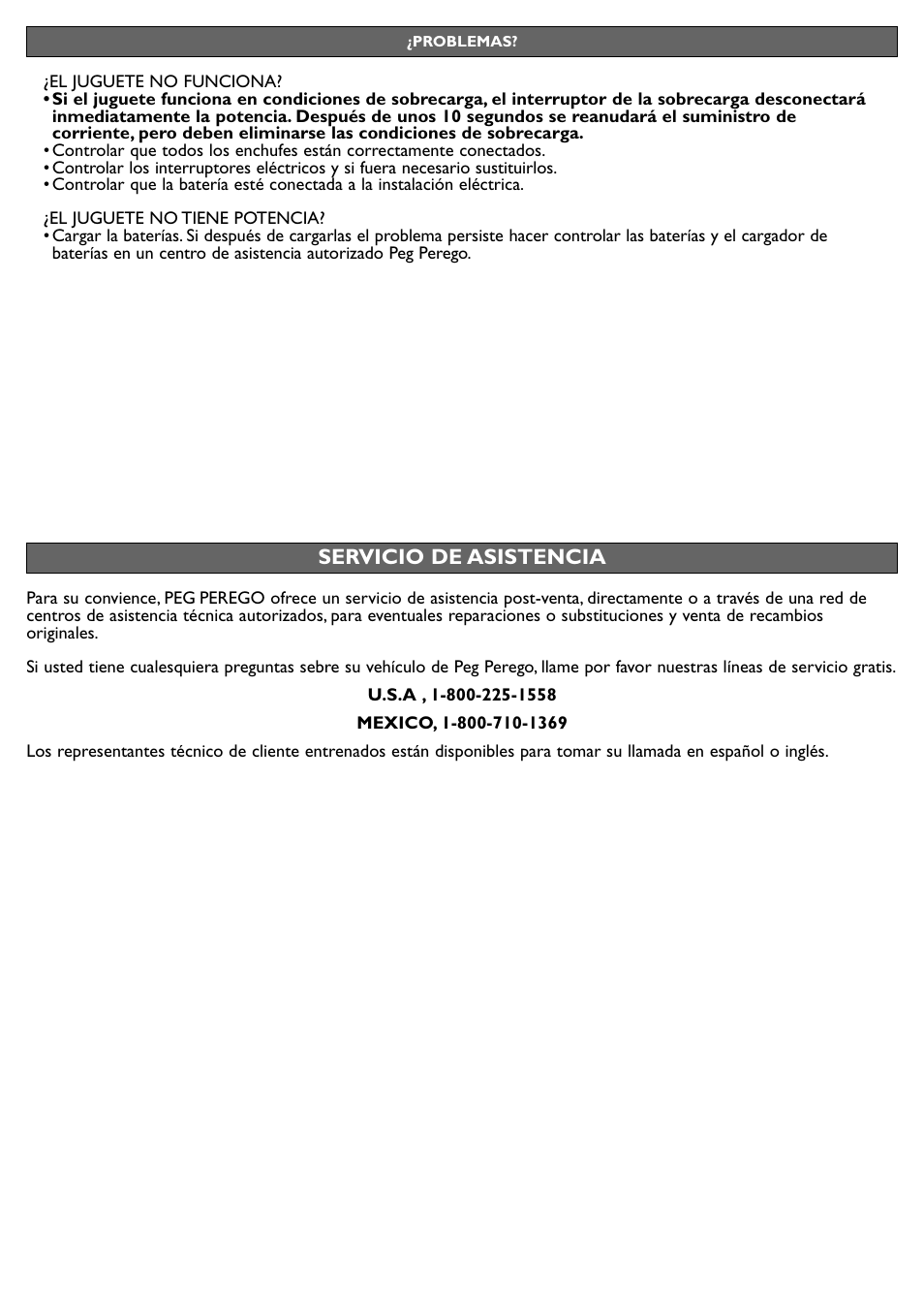 Servicio de asistencia | Peg-Perego Choo Expressv User Manual | Page 14 / 20