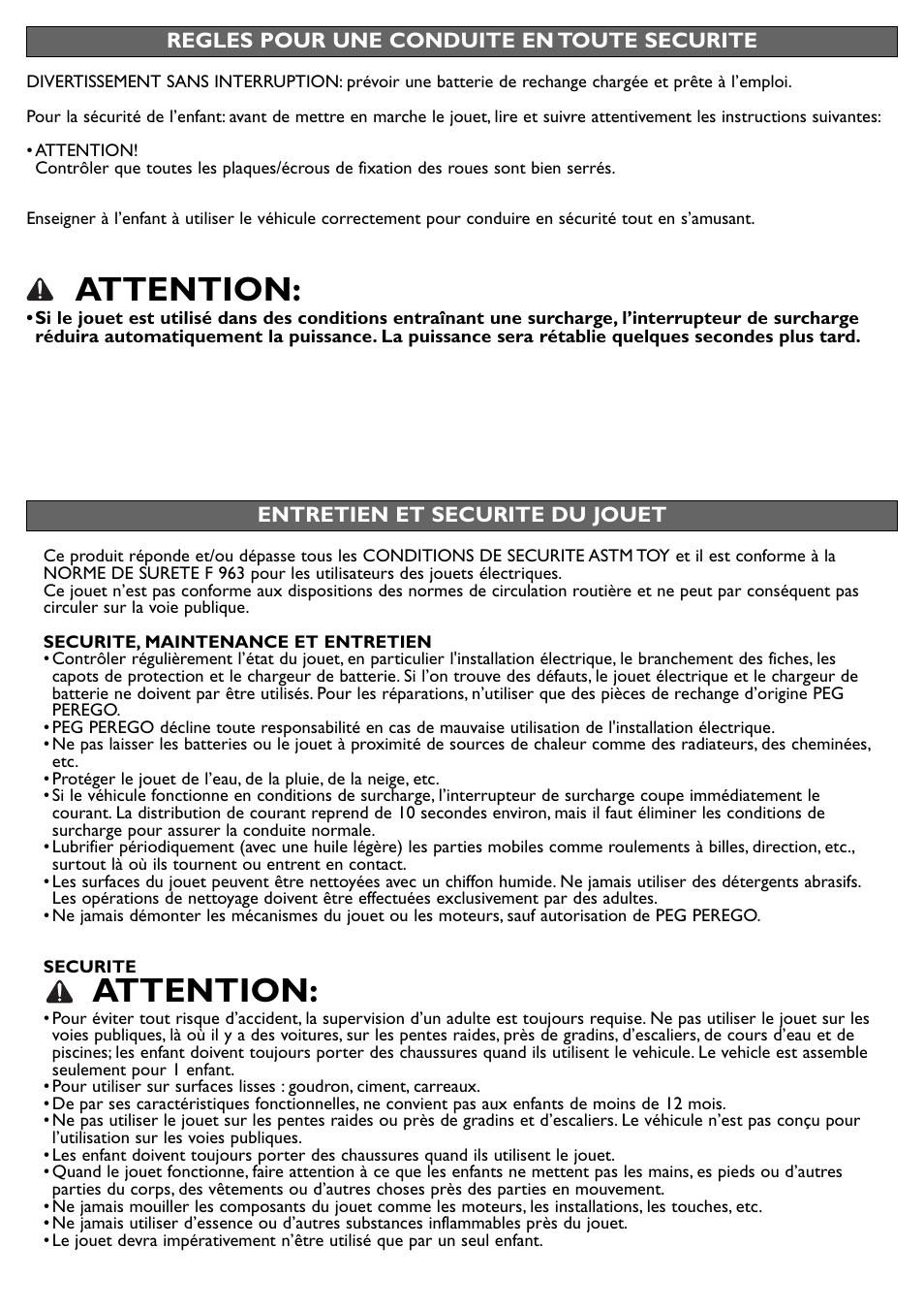 Attention | Peg-Perego Choo Expressv User Manual | Page 18 / 20