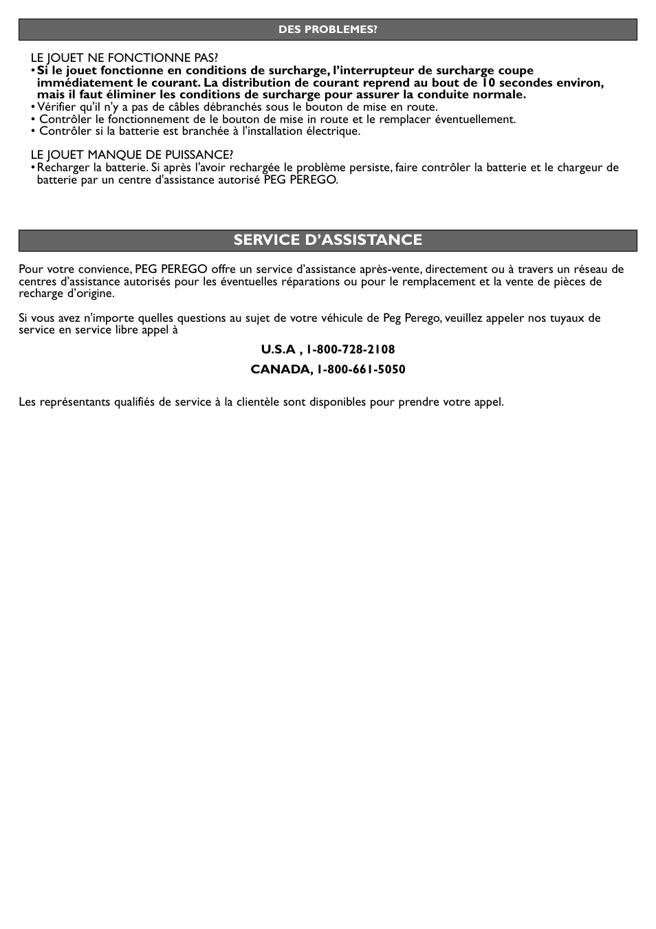 Service d’assistance | Peg-Perego Choo Expressv User Manual | Page 19 / 20