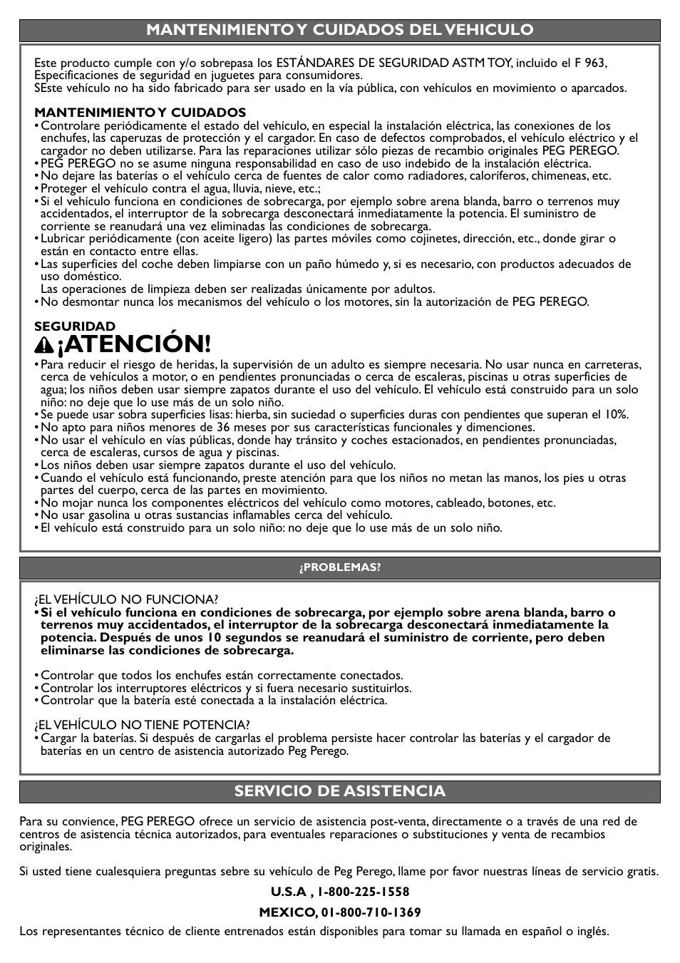 Atención | Peg-Perego Fiat 500 User Manual | Page 17 / 24