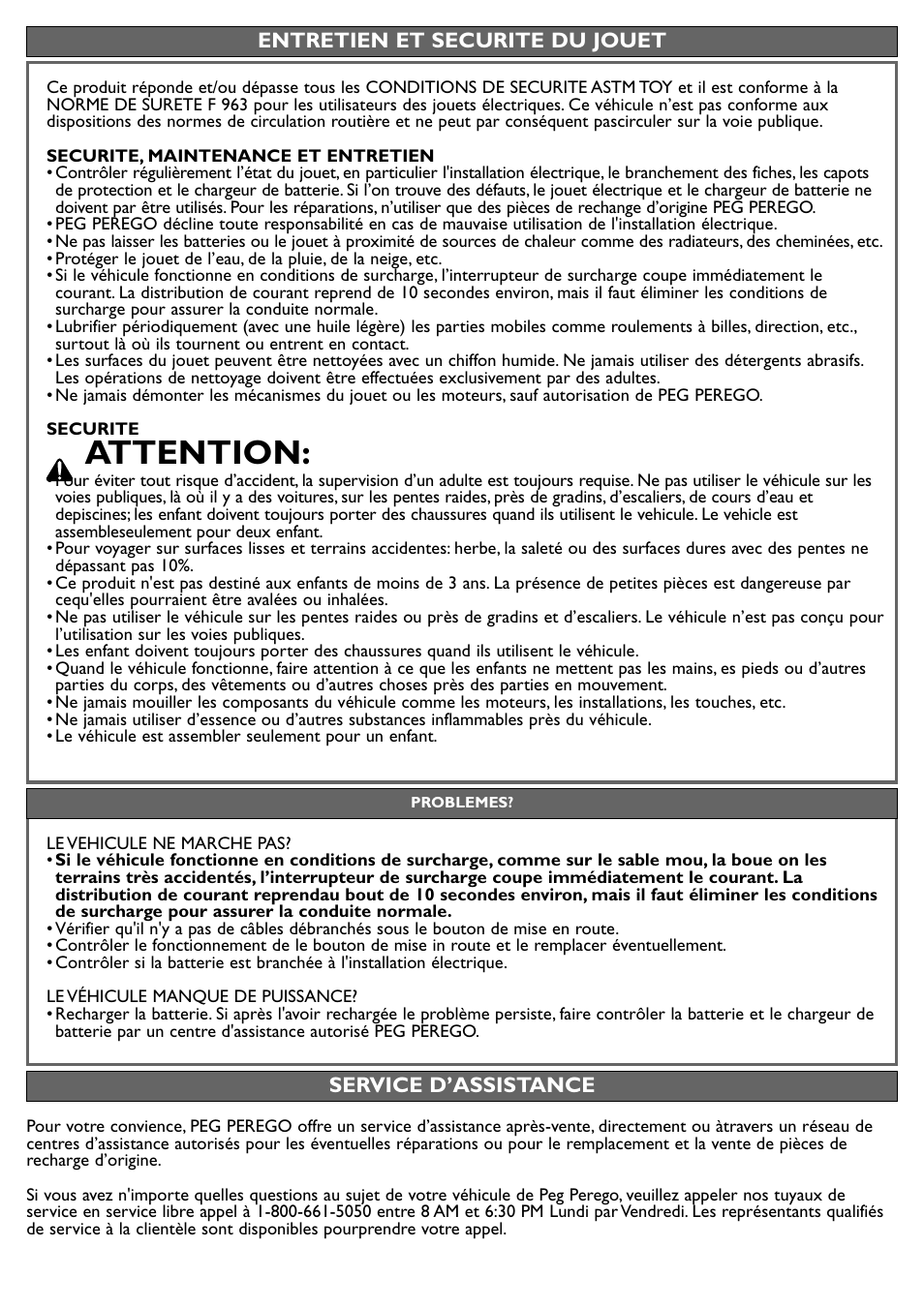 Attention | Peg-Perego Fiat 500 User Manual | Page 22 / 24
