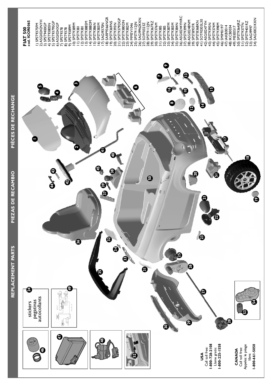 Stick e rs pegatinas autocollants | Peg-Perego Fiat 500 User Manual | Page 7 / 24