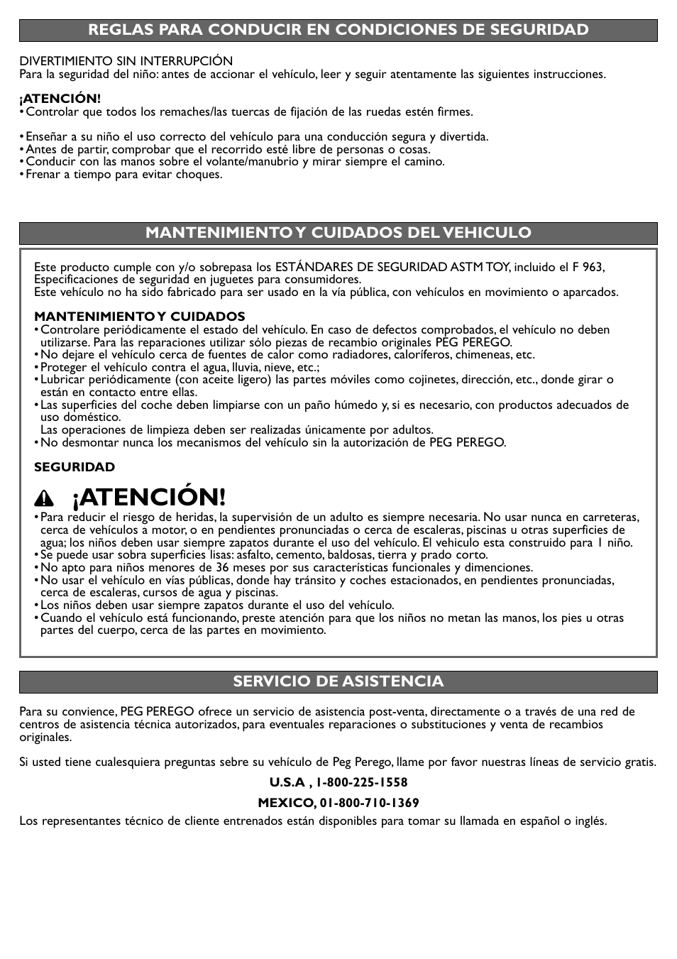 Atención | Peg-Perego John Deere Front Loader User Manual | Page 12 / 16