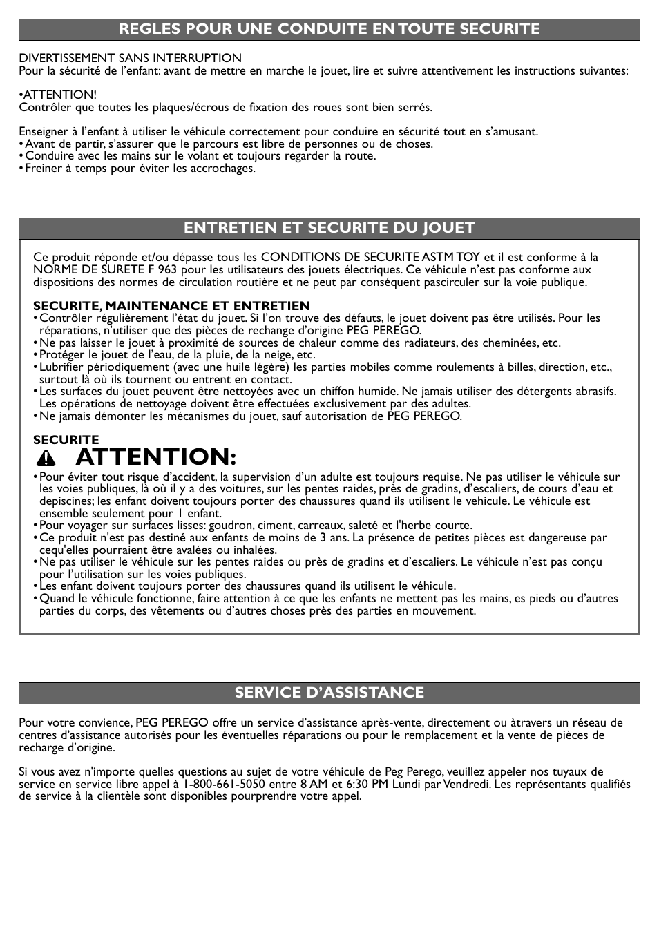 Attention | Peg-Perego John Deere Front Loader User Manual | Page 15 / 16