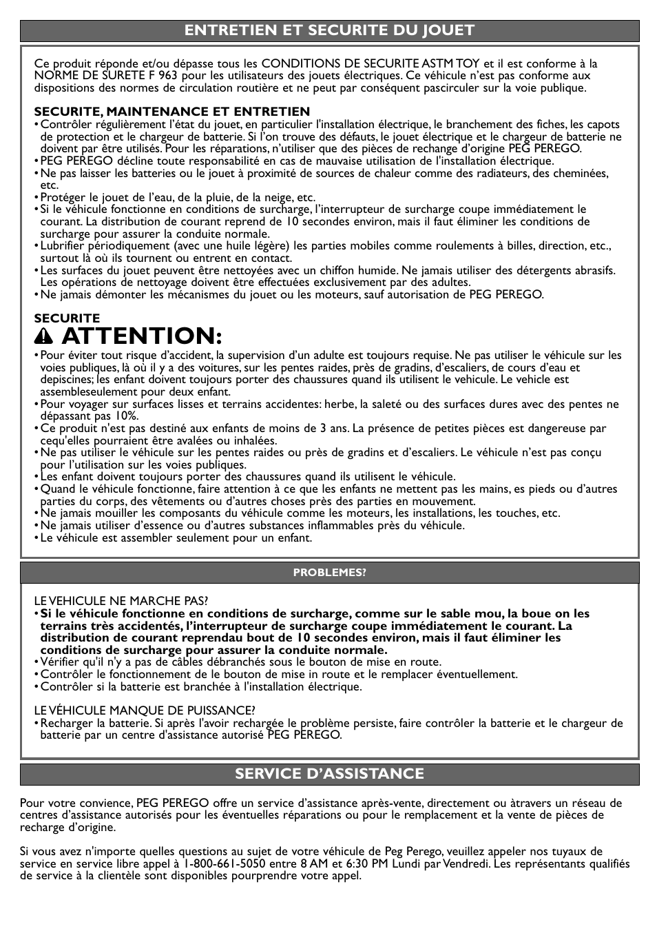 Attention | Peg-Perego John Deere Power Loader User Manual | Page 22 / 24