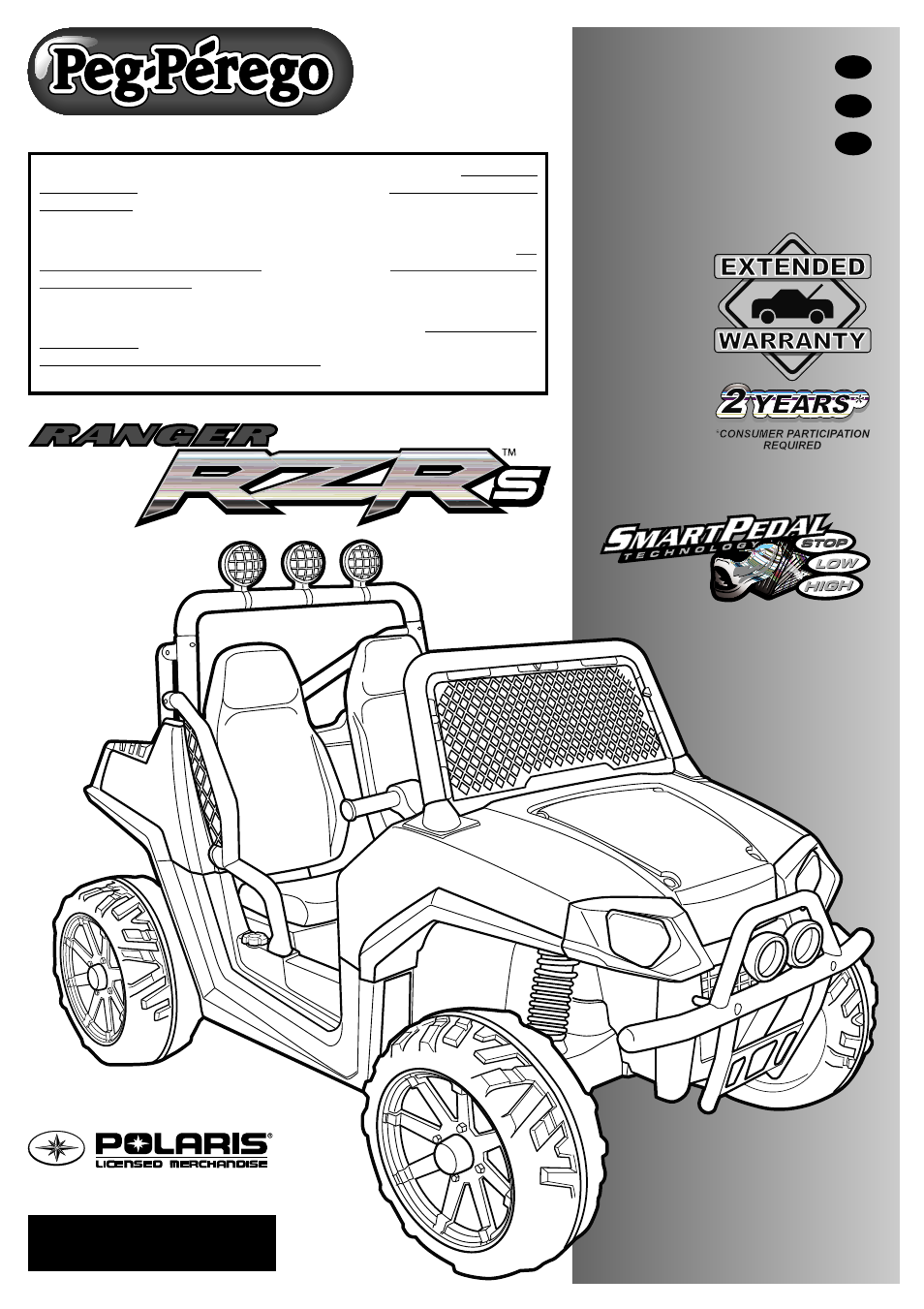 Peg-Perego Polaris Ranger RZR User Manual | 32 pages