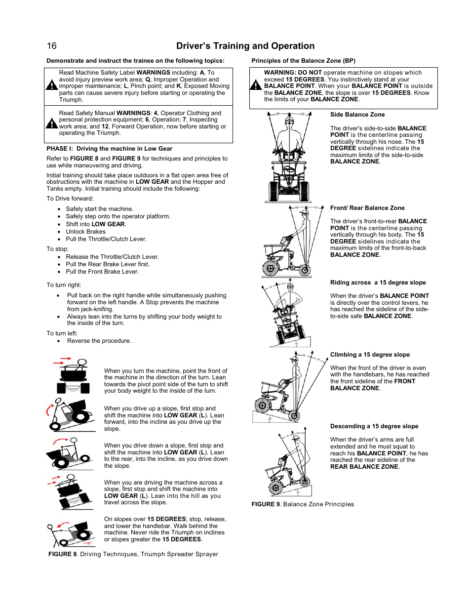 Driver’s training and operation 16 | PermaGreen Triumph Spread-Only User Manual | Page 20 / 44