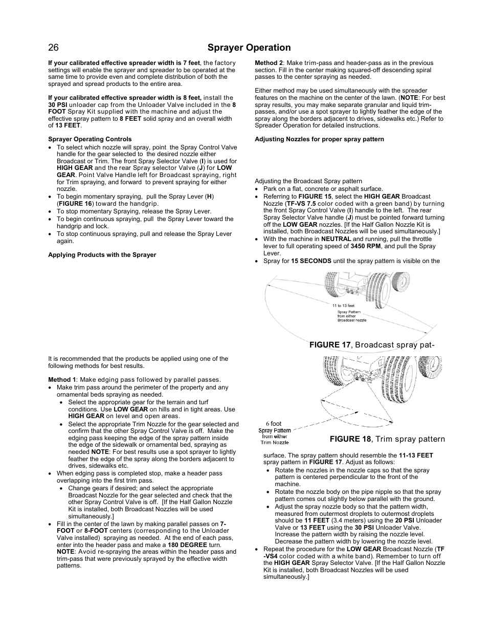 Sprayer operation | PermaGreen Triumph Spread-Only User Manual | Page 30 / 44