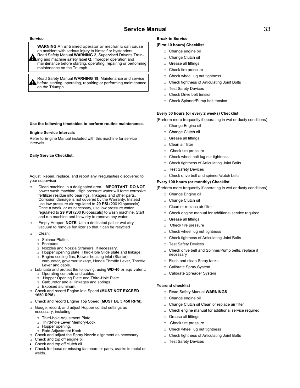 Service manual 33 | PermaGreen Triumph Spread-Only User Manual | Page 37 / 44