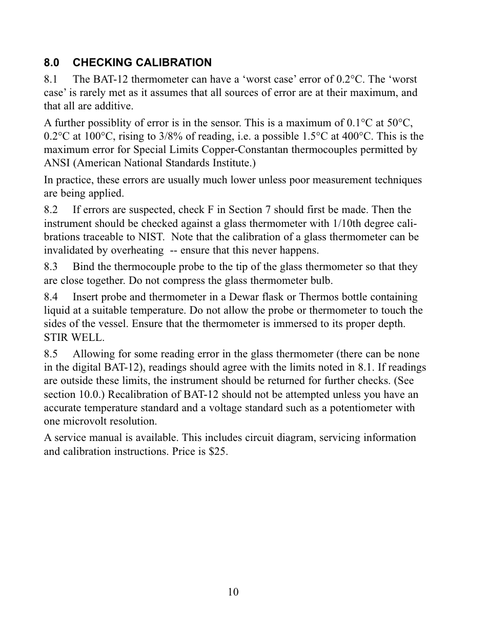 Physitemp Instruments BAT-12 User Manual | Page 10 / 13