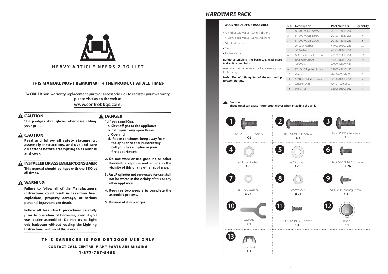 Hardware pack | Centro 3900 User Manual | Page 2 / 10