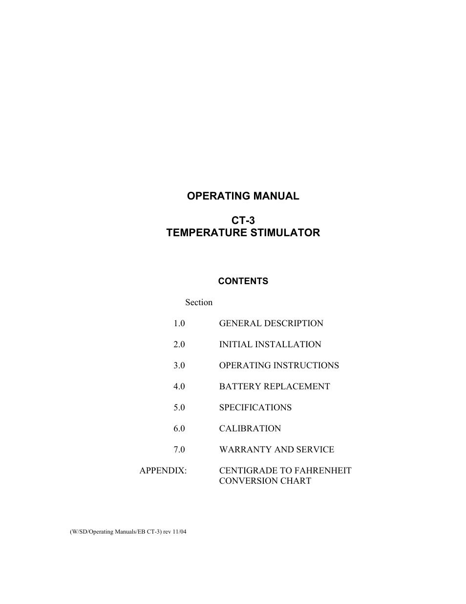 Physitemp Instruments CT-3 User Manual | 5 pages