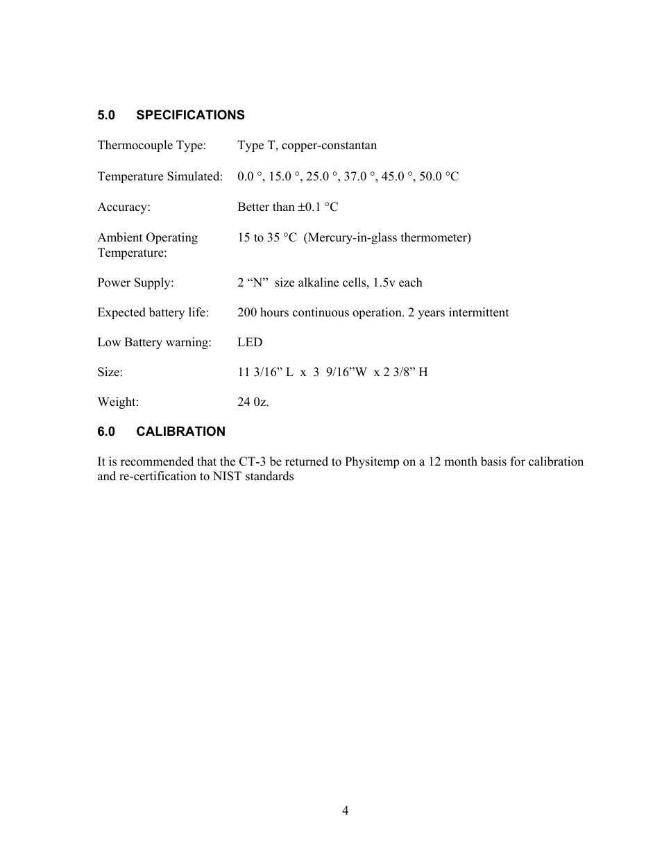 Physitemp Instruments CT-3 User Manual | Page 4 / 5