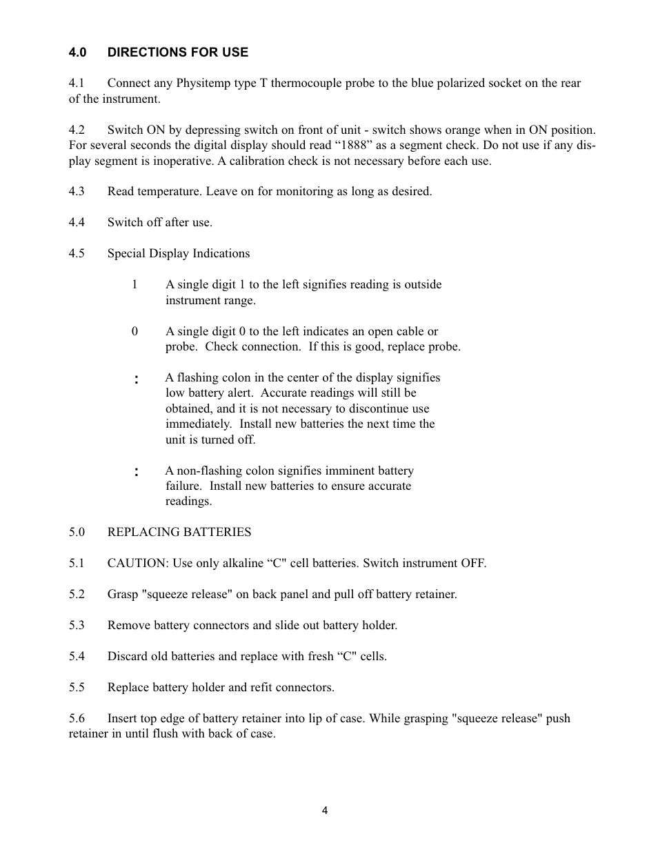 Physitemp Instruments TH5 User Manual | Page 4 / 11