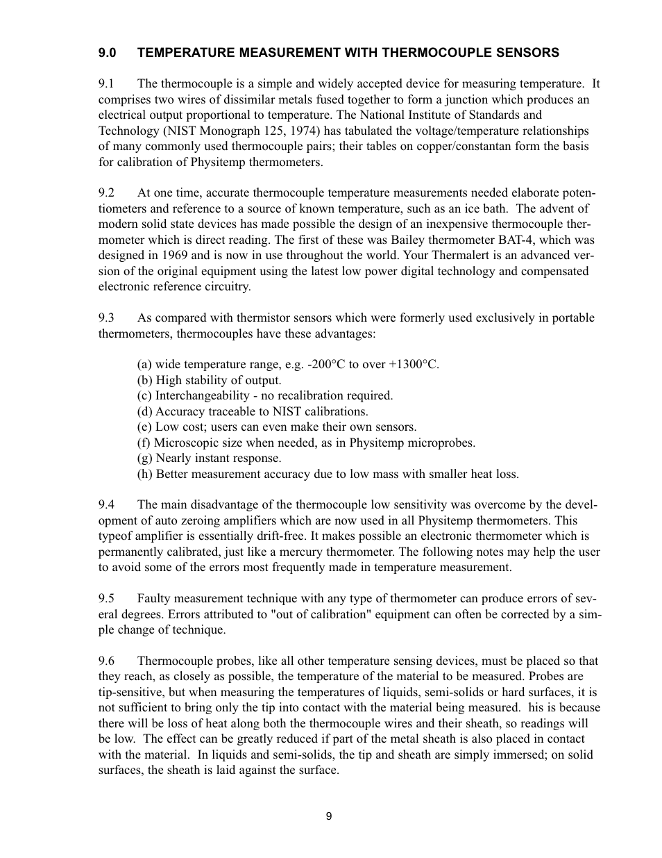 Physitemp Instruments TH5 User Manual | Page 9 / 11