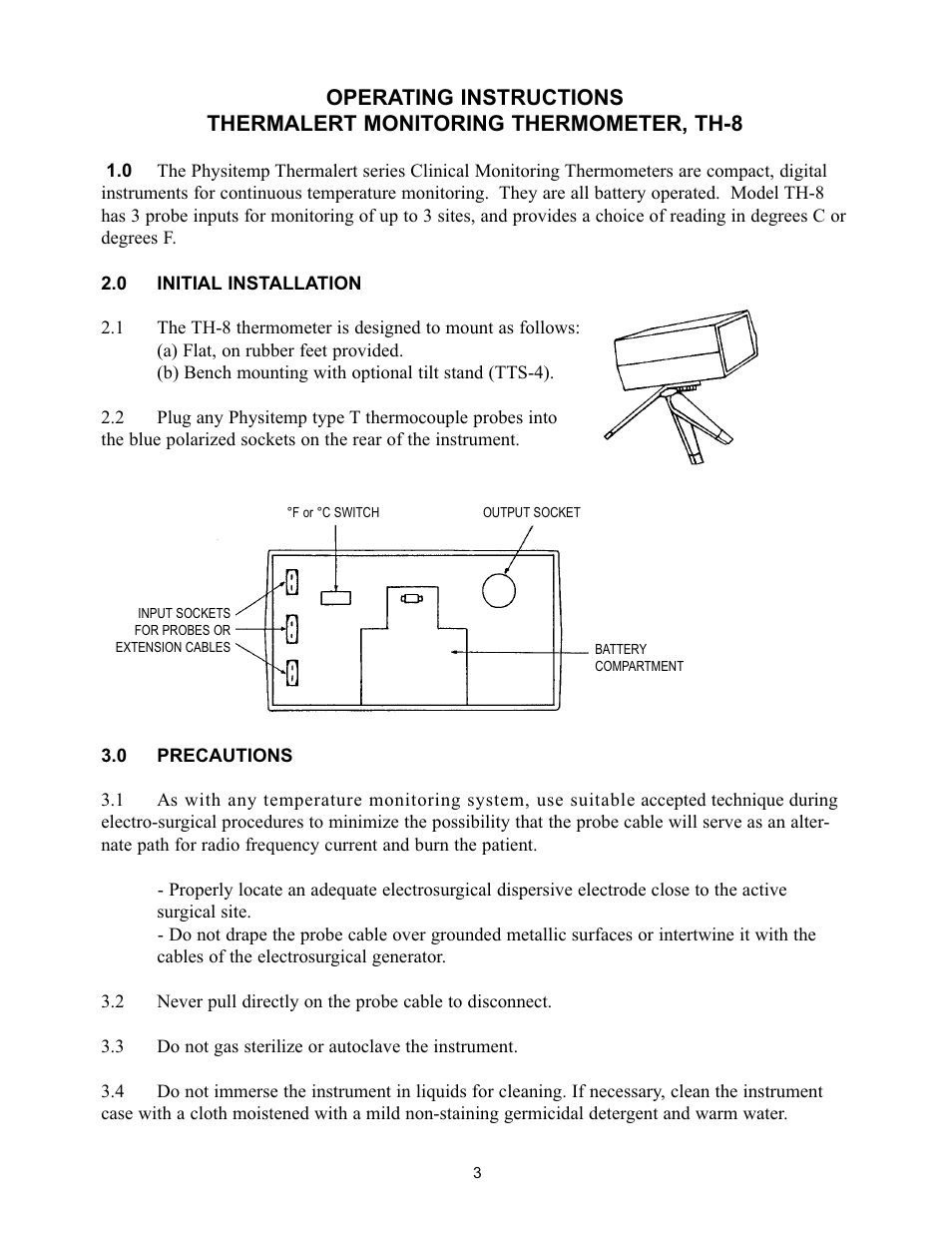 Physitemp Instruments TH8 User Manual | Page 3 / 11